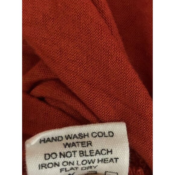 Last April ~ 3/4 Length Sleeve Top with Decorative Neck  ~ Size SMALL ~ Orange - Picture 6 of 7